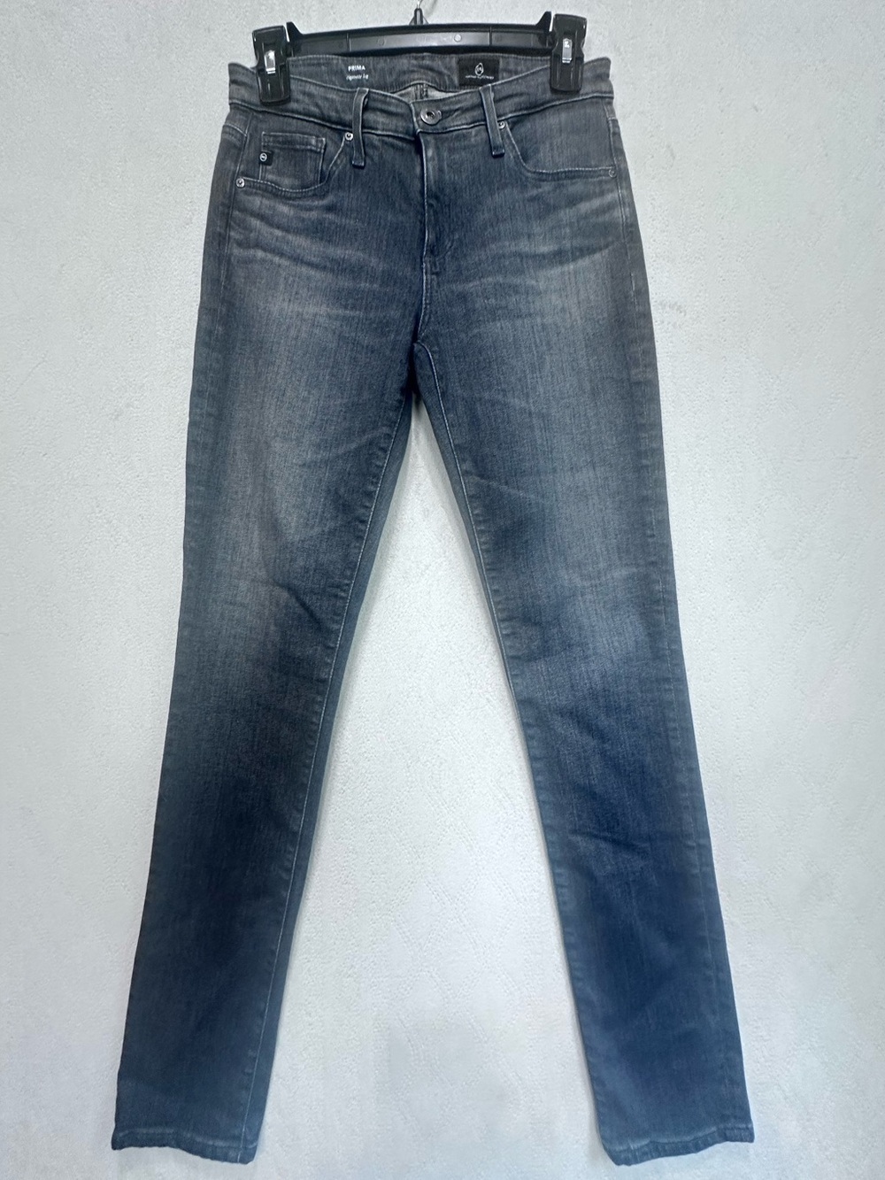 Ag Adriano Goldschmied Prima Cigerette Leg Slim Jeans Light Washed Black Sz 26R